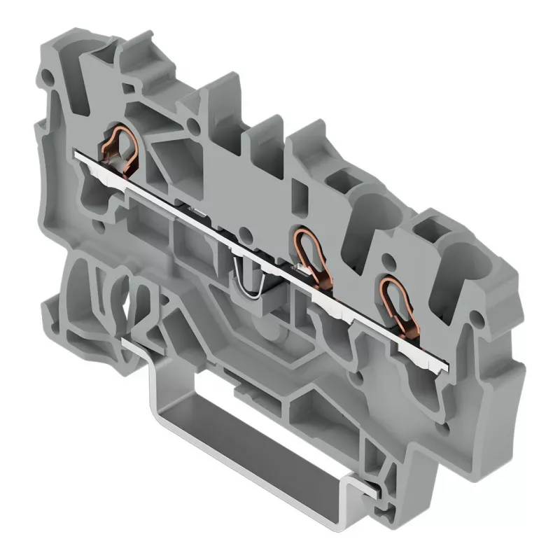WAGO 2001-1301 Morsetto passante a 3 conduttori, 1,5 mm², Push-in CAGE CLAMP, Ex e II, grigio