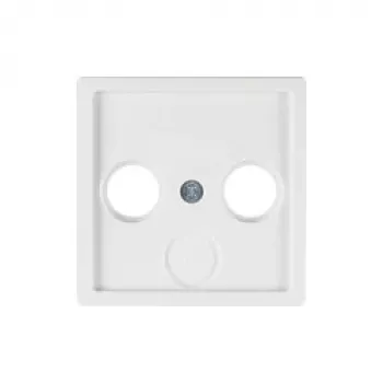 Berker 12036089 placca centrale per prese d'antenna a 2 e 3 fori, bianco puro