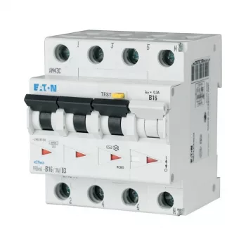 Eaton FRBM6-C16/3N/003-A interruttore differenziale con protezione magnetotermica (RCBO) 4 poli, 16 A, 30 mA, tipo A, curva C, 10 kA