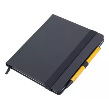 TROIKA BLACK SLIMPAD A5 quaderno con penna gialla