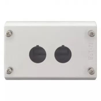 Eaton M22-I2 custodia vuota per 2 elementi di comando, montaggio su superficie, grigio chiaro RAL 7035