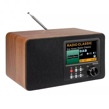 Albrecht DR 863 DAB+ FM Radio digitale con Bluetooth, custodia in legno, display a colori, batteria ricaricabile