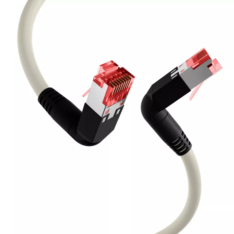 EFB Elektronik K4137GR.2 cavo patch Cat.6A S/FTP LSZH, Draka UC900 TM21, 2x90 gradi, 2 m, grigio