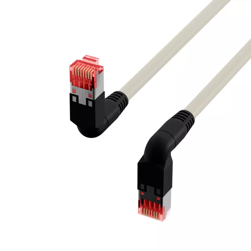EFB Elektronik K4137GR.2 cavo patch Cat.6A S/FTP LSZH, Draka UC900 TM21, 2x90 gradi, 2 m, grigio