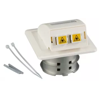 EFB Elektronik FTTH-OUTLET-LC-OM3 presa a parete in fibra ottica da incasso, 2x LC-Duplex OM3 multimodale, bianco puro