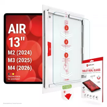DISPLEX Tablet Real Glass pellicola protettiva per display per iPad Air 13 (2024/2025/2026) - vetro temperato, durezza 9H, ultra chiaro