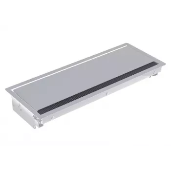 Bachmann CONI Long ciabatta da incasso con 3 prese Schuko, alluminio argento