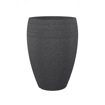 Emsa Landhaus vaso da fiori 283/65 nero granito D47 – vaso rotondo da 47 cm, 38 L, resistente ai raggi UV e al gelo, per interni/esterni