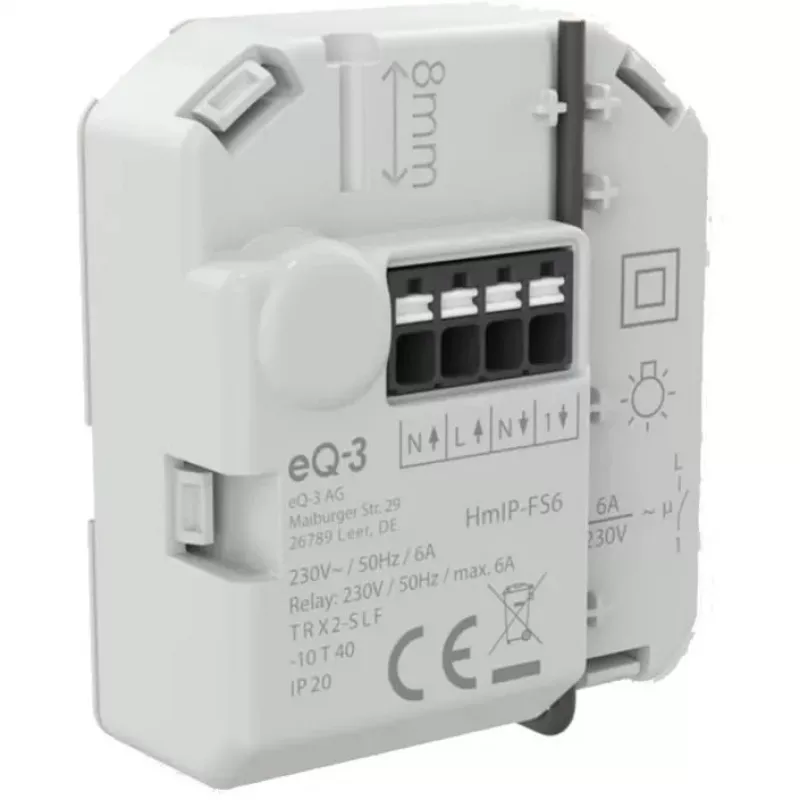 Homematic IP attuatore di commutazione da incasso 6 A (confezione da 3)