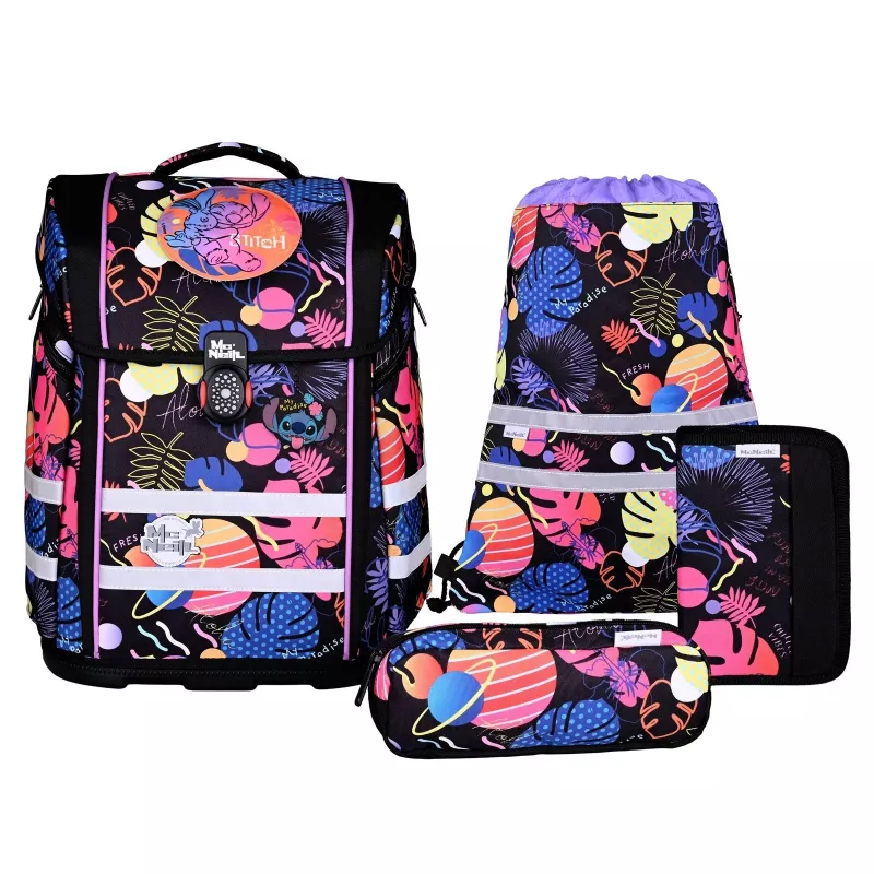 McNeill set zaino scuola PERFECTO 5 pezzi Disney Stitch III