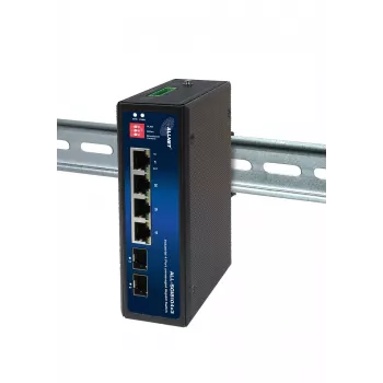 ALLNET ALL-SGI8104v3 switch industrial unmanaged Layer 2, 6 porte GbE, 4x GbE RJ45, 2x SFP, senza ventola, IP40