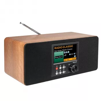 Albrecht DR 864 radio stereo DAB+ FM con Bluetooth, cassa in legno, 2x7W RMS, display TFT a colori 2,4
