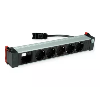 Bachmann POWER FRAME 5x presa Schuko 1x slot modulo 0,2m GST18i3 nero