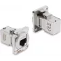 Modulo D-Type Delock RJ45 connettore femmina su connettore femmina 90° angolare Cat.6A argento