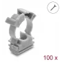 Supporto portacavi Delock con clip di chiusura, avvitabile per guaina portacavi 16 mm, 100 pezzi, grigio