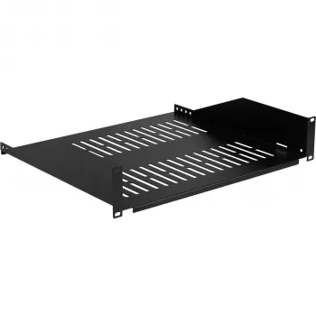 Ripiano fisso per rack EFB Elektronik 19 pollici 2U, profondità 400 mm, portata 22 kg, nero RAL 9005