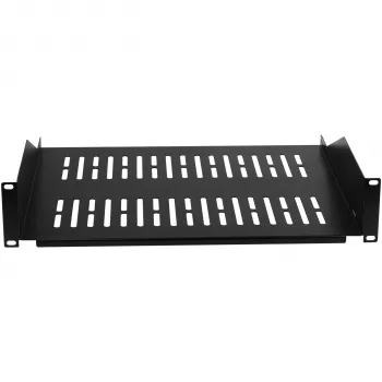 Ripiano fisso per rack EFB Elektronik 19 pollici 2U, profondità 400 mm, portata 22 kg, nero RAL 9005