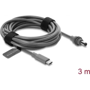 Cavo di alimentazione Delock USB Type-C™ su DC 5,5 x 2,1 mm per Starlink Mini, 3 m, grigio