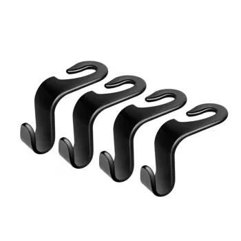 Gancio da sedile per auto LogiLink, set da 4, nero, organizer universale per poggiatesta, portata 8kg per gancio, clip-on senza attrezzi, plastica ABS