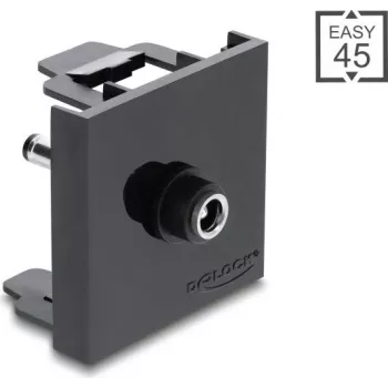 Delock Easy 45 Modulo DC 5,5 x 2,5 mm connettore femmina su DC 5,5 x 2,1 mm connettore maschio nero
