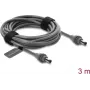Delock 91824 Cavo di alimentazione DC 5,5 x 2,1 mm su DC 5,5 x 2,1 mm per Starlink Mini, 3 m, grigio