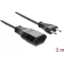 Delock Prolunga Europlug CEE 7/16 connettore maschio su connettore femmina 2 x 0,75 mm², 3 m, nero