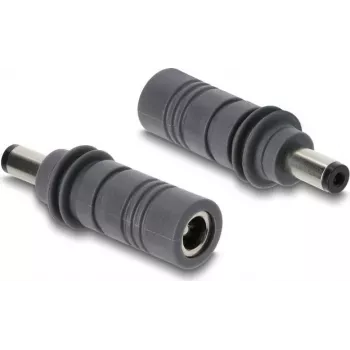 Delock Adattatore DC 5,5 x 2,1 mm su DC 5,5 x 2,1 mm, compatibile con Starlink Mini, grigio