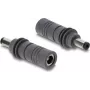 Delock Adattatore DC 5,5 x 2,1 mm su DC 5,5 x 2,1 mm, compatibile con Starlink Mini, grigio
