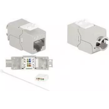 LogiLink NK4067 presa keystone Cat.8.1, STP, senza attrezzi, connettore femmina RJ45, 40G, 2000 MHz, Classe I, pressofusione di zinco, 1 confezione