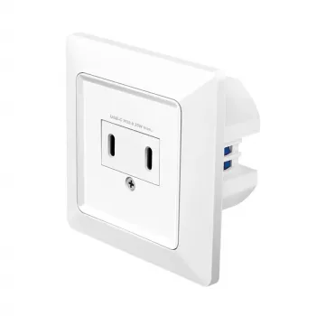 LogiLink presa a muro con caricabatterie USB-C a 2 porte, 25W PD
