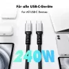 LogiLink cavo USB 2.0 Type-C, C/M su C/M, 480 Mbps, 240W, nylon, metallo, nero/argento, 2 m