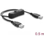 Delock cavo di alimentazione USB Type-A connettore maschio su connettore maschio con interruttore 0,5 m