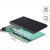 Delock scheda PCI Express 5.0 x16 su 4 x NVMe M.2 Key M interne con dissipatore - biforcazione