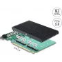 Delock scheda PCI Express 5.0 x16 su 4 x NVMe M.2 Key M interne con dissipatore - biforcazione