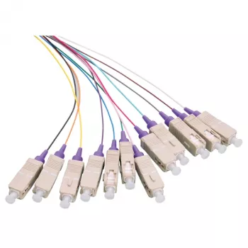 LOGILINK set pigtail in fibra 12 x SC OM4 2 m, colorato, connettore viola
