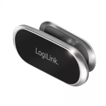 Supporto magnetico LogiLink per bocchette di aerazione auto argento – orientabile a 360°, presa in neodimio, vestibilità universale