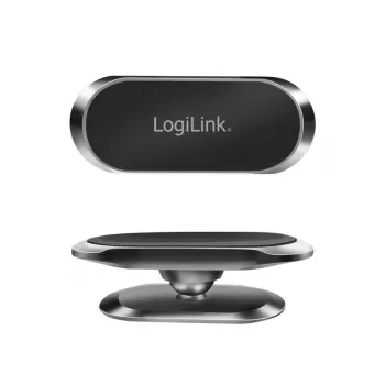 Supporto magnetico LogiLink per bocchette di aerazione auto argento – orientabile a 360°, presa in neodimio, vestibilità universale