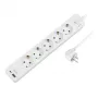 Ciabatta LogiLink LPS280U, 5 prese AC, 2 porte USB (USB-A e USB-C), 17W, bianco
