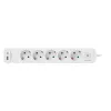 Ciabatta LogiLink LPS280U, 5 prese AC, 2 porte USB (USB-A e USB-C), 17W, bianco