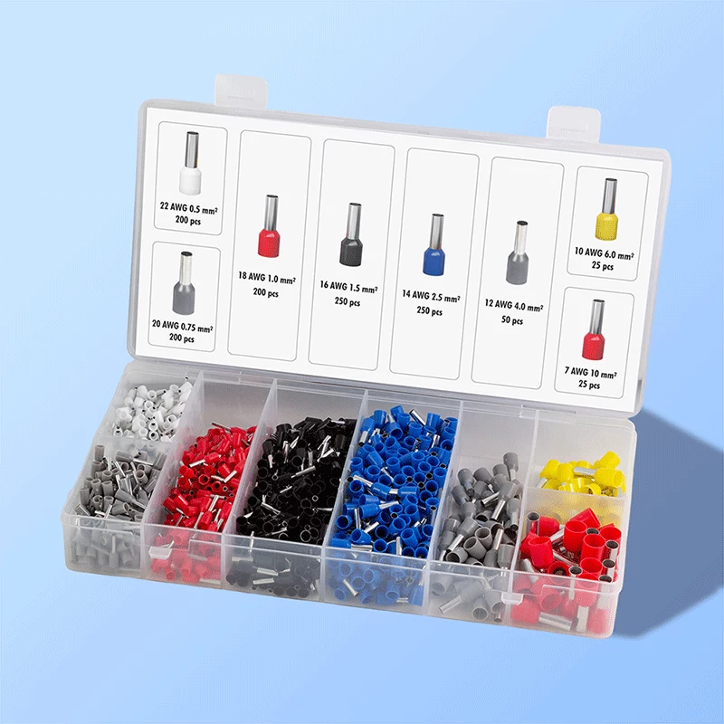 Set di puntalini LogiLink con 1200 puntalini isolati 0,5 - 10 mm²