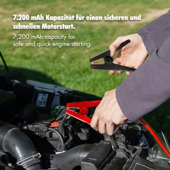 Powerbank avviamento auto 4-in-1 LogiLink PA0358 con compressore aria, 7200 mAh, 200A corrente di spunto, torcia LED