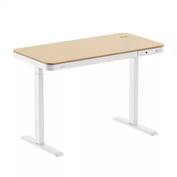 Scrivania regolabile in altezza LogiLink, motore singolo, 118x60cm, con ricarica wireless, bianca