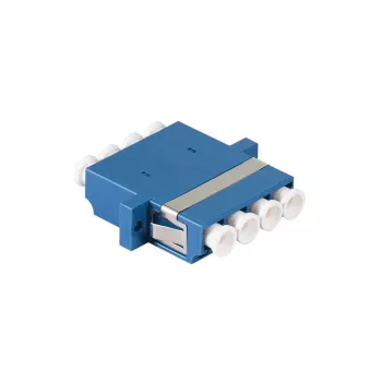 LogiLink adattatore in fibra ottica LC Quad, confezione da 12, blu, montaggio a flangia, monomodale
