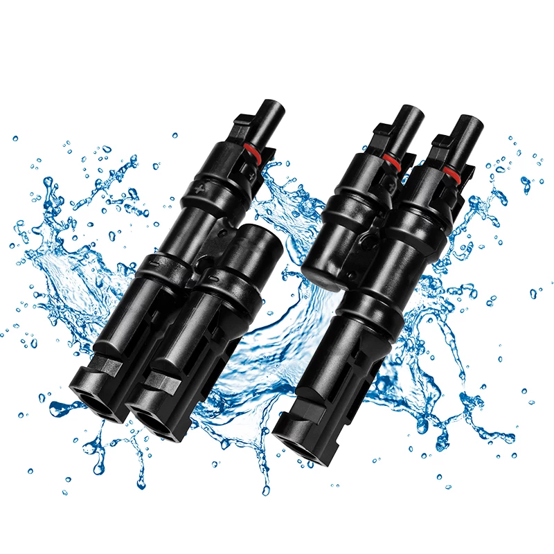 LogiLink set connettori solari a Y, 2 pezzi, compatibile MC4, connettore maschio e femmina, PVC, nero