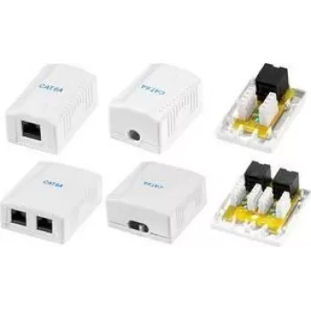 LogiLink scatola da incasso Cat.6A con 1 porta RJ45, bianco (RAL 9003)