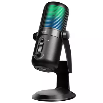LogiLink microfono a condensatore USB con luce RGB, cardioide, 20 Hz - 20 kHz, nero (HS0059)