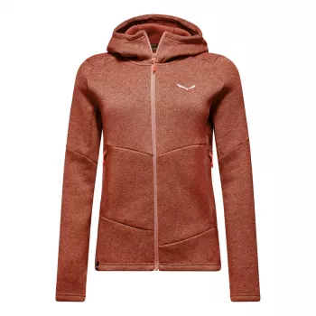 Salewa Puez Rocca PL Giacca con cappuccio donna rosso etrusco taglia M