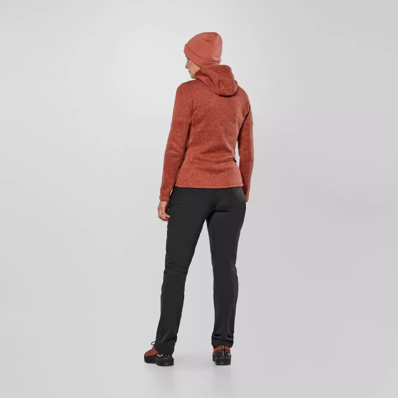 Salewa Puez Rocca PL Giacca con cappuccio donna rosso etrusco taglia M