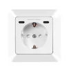 LogiLink Presa a muro con 1 presa Schuko e caricabatterie USB-C a 2 porte, 25W PD, bianco
