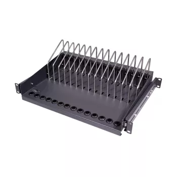 LogiLink SF100B Ripiano estraibile 19 pollici 1U per notebook, tablet e smartphone, nero
